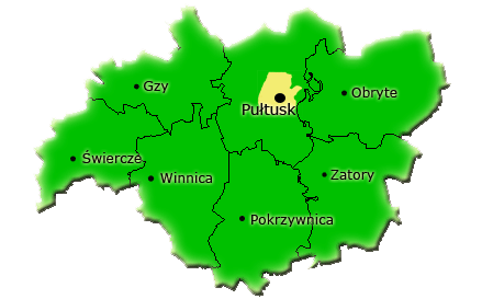Mapa obszaru działania PUP